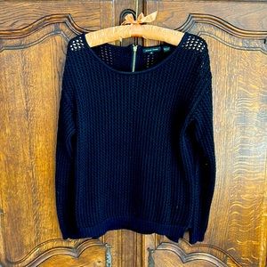 Jeanne Pierre Black Summer Cotton Sweater M